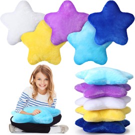 Soaoo Star Fluff Pillow Shaped Star Throw Pillow Kids Aesthetic Star Room Decor Soft Preppy Cute Cushion for Sofa Living Room Bedroom, 15.75 Inches(Mix Color, 5 Pcs)