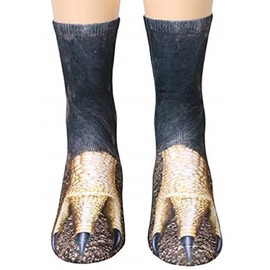 Tiaronics 3D Socks Unisex Adult Animal Paw Crew Socks - Sublimated Print (Eagle)