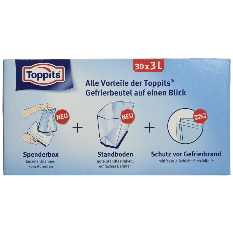 Toppits Gefrierbeutel 3 Liter, 30 Stück