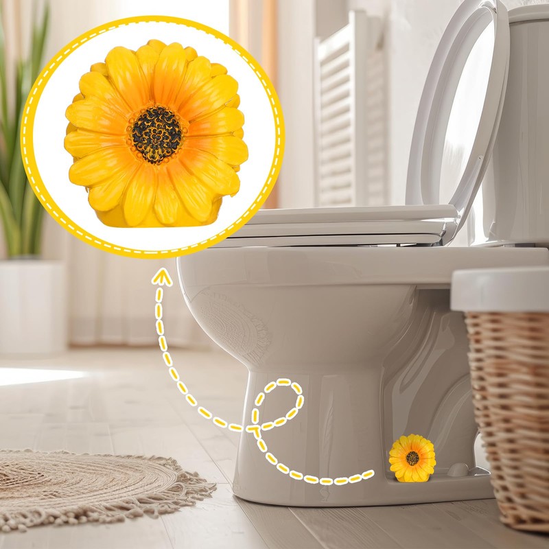 Honeydak 2 Pack Toilet Bolt Caps Decorative Yellow Sunflower Toilet