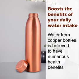 NORMAN JR, Copper Water Bottle 1L - Gift Box of 6, Hammered, an Ayurvedic vessel made from pure copper - helps you drink more water, with many health benefits