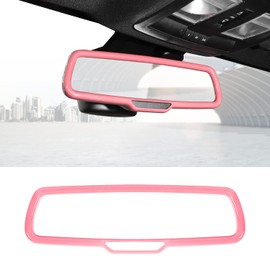 Rear View Mirror Cover Trim Frame Interior Decoration Accessories for Dodge RAM 2010-2017,for Dodge Challenger 2015-2022,for Dodge Charger 2010-2022,Pink