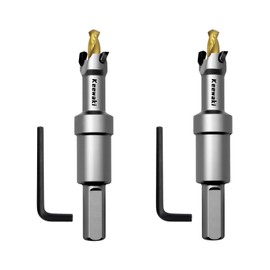 Keewaki 1/2 Inch Hole Saw Kit – 2PCS Carbide Hole Saw Drill Bit for Metal, Stainless Steel, Aluminum, Plastic, Wood – Heavy Duty Hole Cutter Set