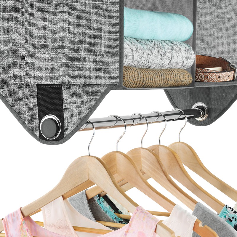 Whitmor 4 Section Fabric Closet Organizer Shelving with Built In