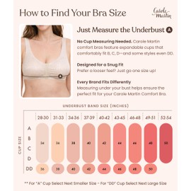 Carole Martin Full-Freedom Comfort Front Closure Bra for Women, Wireless (42, Beige)