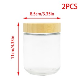 YUYUDEHM 2 Pack 16oz Glass Storage Jars with Airtight Lids, Overnight Oats Containers, Glass Food Storage Containers for Sugar Yogurt Spice Coffee Bean