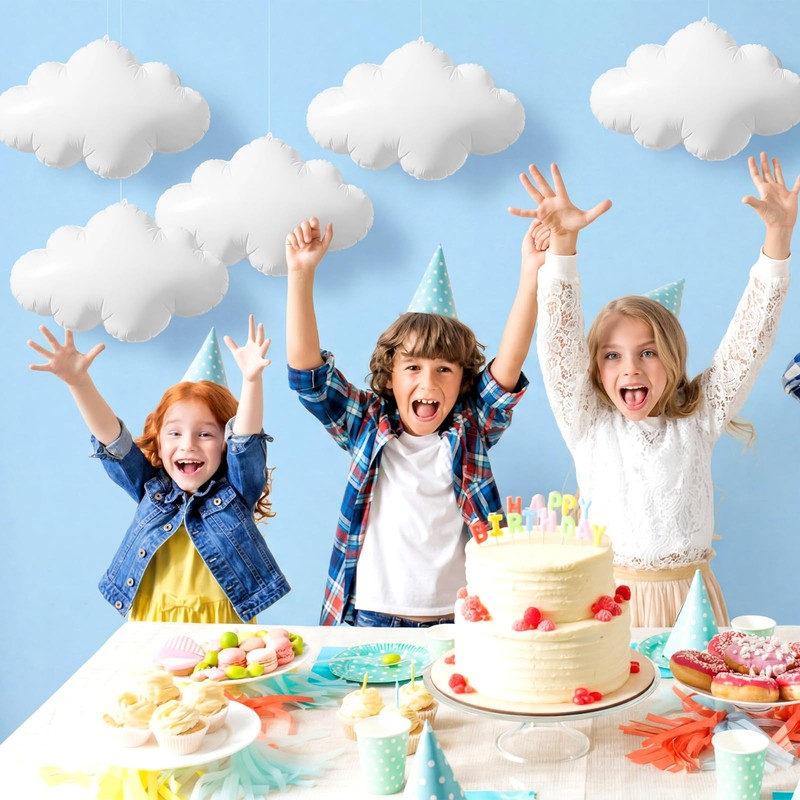 12 Pcs 3D Cloud Balloons Cloud Hanging Decor for Classroom