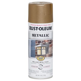 Rust-Oleum 7274830 Stops Rust Metallic Spray Paint, 11 Ounce, Antique Brass