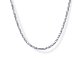 PAVOI 14K Chunky Snake Chain Necklace for Women | Designer Inspired Necklace, 3 Millimeters, White Gold, No Gemstone
