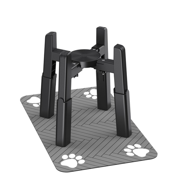 CZPET Dog Bowl Stand with Mat with Adjustable Height and