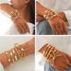 TELAIN Bracelet Ladies Gold, Set Of 5 With Adjustable Size,