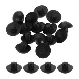 sourcing map 38Pcs Glass Table Top Bumpers with Stem, 5mm/0.2" Rubber Bumper Grippers Anti Slip Table Spacers for Patio Cabinet Furniture (Fits 3/16Inch Hole), Black