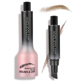 Brow Fection Angled Brush & Dip, Beginner Liquid Eyebrow Brush, Long Lasting Waterproof Microblading Eyebrow Pencil, Natural Brows Eyebrow Pen, Multi-Functional Pressed Wild Brow Pencil (Blond)