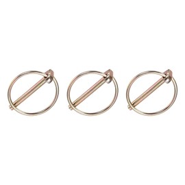METALLIXIITY Lynch Pin with Ring (4.5mmx38mm) 3pcs Carbon Steel Lynch Pin Lock Clip Fastener Pin for Home Construction Tractor Trailer Truck Lawn Mower Trolley