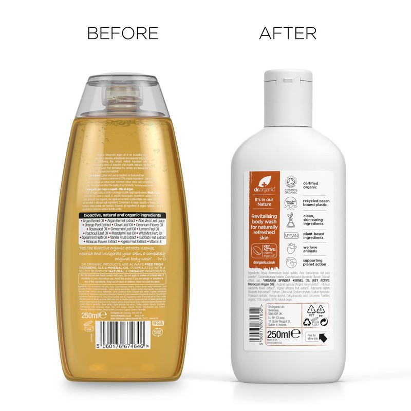 Dr. Organic Argan Body Wash, 250 ml, 1er Pack (1