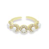 Pearls and Cubic Zirconia Dainty Multistone Adjustable Rings | 18K