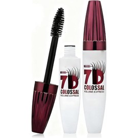 7D Máscara de Pestañas Impermeable con Fibras,Máscara Voluminizadora 7D,Efecto de Engrosamiento Natural de Larga Duración,Volumen y Larga Duración,Rizado y Levantado,para Maquillaje Diario y Eventos (1)