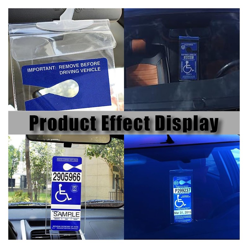 JOYCOURT 4PCS Portable Handicap Placard Holder, Ultra Transparent Disabled Parking