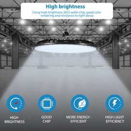 LED High Bay Light, 100w LED Workshop Light 11000lm Super Bright Workshop Ceiling Light IP65 Waterproof Warehouse Pendant Light White 6500k UFO Lighting for Garage/Factory/Warehouse/Workshop
