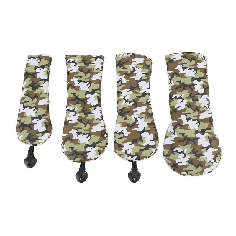4Pcs Golf Club Head Cover PU Thick Plush Wear Resistant