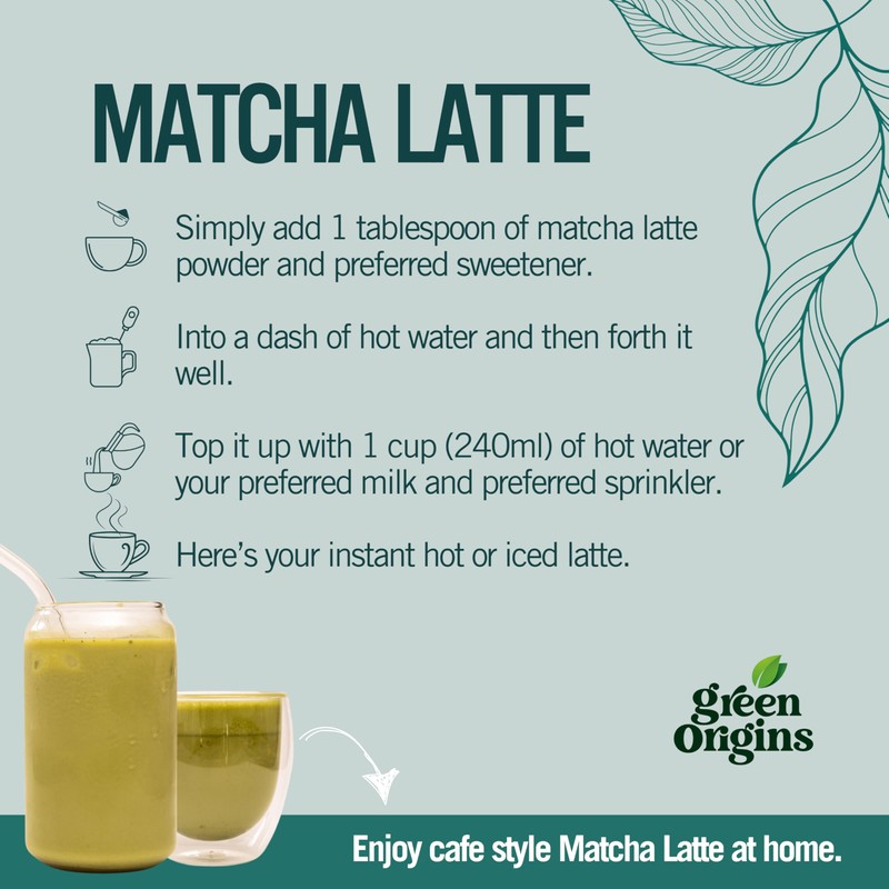 Organic Matcha Latte Mix from Green Origins | 100g -