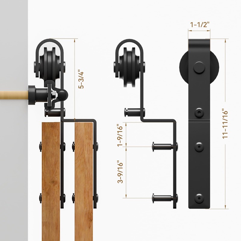 TOPCCJHHD 10 Feet Bypass Sliding Barn Door Hardware Kit for