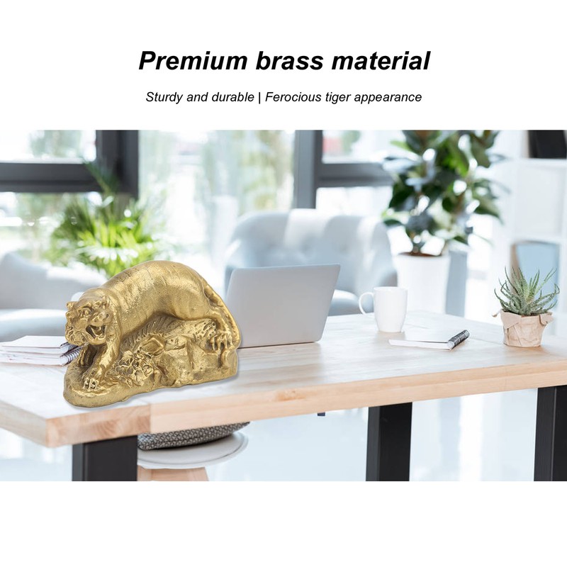 Brass Tiger Statue Ferocious Tiger Durable Brass Rustproof Durable Sturdy
