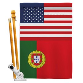 World Cup Portugal US Friendship Banner Room Wall Art Flag Poles for Outside House Patio Porch Lawn Garden Flag Stand Tapestry Yard Signs FIFA Gifts Team Qatar Trophy Soccer Game Football Made in USA
