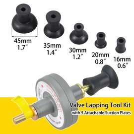 UTMALL Valve Lapping Tool Kit – Engine Valve Lapping Attachment Tool for Drill Valve Grinding Kit with 5 Attachable Suction Plates