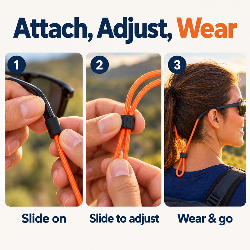Adjustable Sports Eyeglass Strap – 23.6 Inch Sunglasses Holder Eyewear