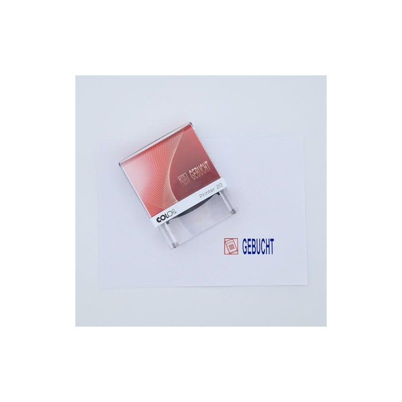 COLOP Printer 20 Text Stamp Booked and Pictogram, Imprint Colour