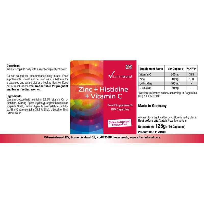 Zinc + Histidine + Vitamin C - High Dose -