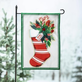 Evergreen Flag Merry Christmas Stocking Welcome Garden Flags 12x18 Double Sided, Small Garden Flags for Outside, Christmas Garden Flag, Winter Yard Flags Outdoor Decoration