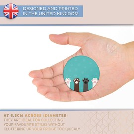 Destination Vinyl ltd Magnet for Refrigerator, Fridge - Cat Paws Cute Turquoise for Office, Cabinet and Whiteboard, Magnetic Stickers, 14270