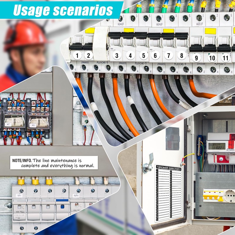 14 Sheets Breaker Panel Labels, 10 Electrical Box Catalog Labels