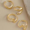 Chunky Gold Rings Set - Stackable, Adjustable, 14K Gold Plated,