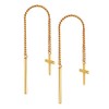 NKlaus Pair of Pull-Through Cross Earrings 333 Yellow Gold 8
