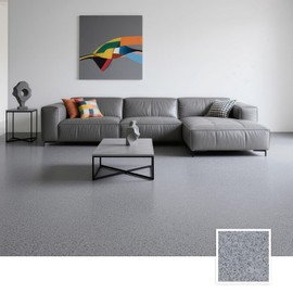 Epoxy Colored Sand Floor Paint, Epoxy Floor Paint High Gloss Marble Effect Coating for Indoor and Outdoor, Wear-resistant and non-slip Self-leveling Coating Gray 35OZ(1KG)