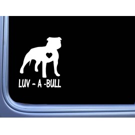 EZSTIK Luv a Bull Pitbull M129 6" Sticker American bully pit bull window decal
