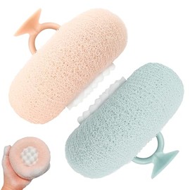 BuleVina- Bola de baño de girasol 2 en 1: combina los suaves beneficios exfoliantes de una esponja de baño con la comodidad de una ventosa para una fu