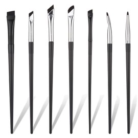 BOHUIZ 7 Pcs Eyeliner Brushes Set, Ultra Thin Flat Angle Eye Makeup Brush Slanted Angled Eyebrow Brushes Eye Liner Brush for Professional Makeup Application Beauty Cosmetic Tool