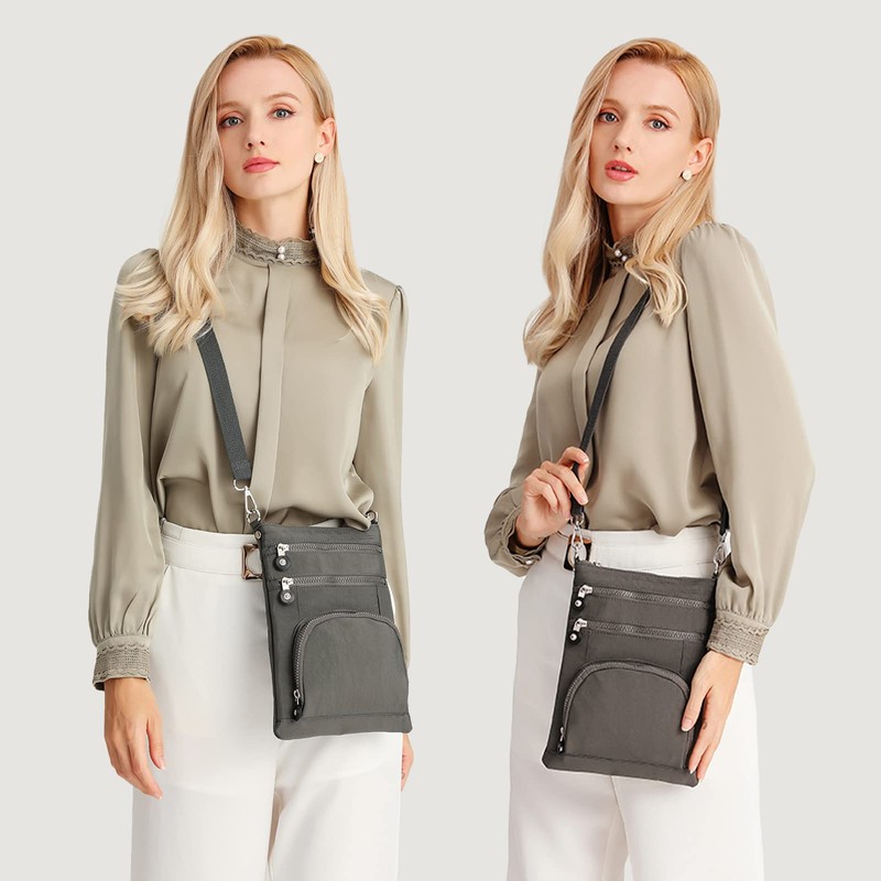 Kono Multi Pocket RFID Blocking Crossbody Bag for Women Shoulder