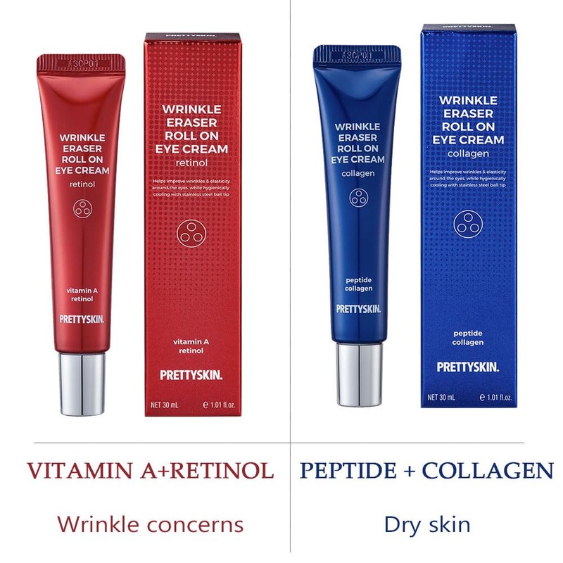 PRETTYSKIN Roll On Eye Cream 30ml/1.01fl.oz. with Vitamin A and