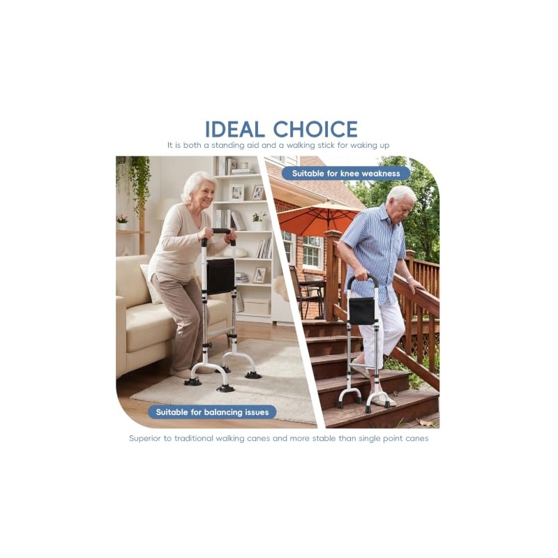 Standing Aid for Seniors with Soft Foam Handrail and Light,