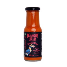 NAAGIN Indian Hot Sauce – Smoky Ghost (230g, 8.11 oz) | Ghost Pepper Sauce | Extra Spicy | Instant Taste Upgrade | 100% Vegan | No Artificial Colour & Flavours | Made in India