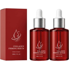 2PC Firming Serums, Collagen Extract & Peptides Facial Serum, Anti-Aging Serum, with Wrinkle Appearance, Elasticity & Pore Care, Suitable for All Skin Types