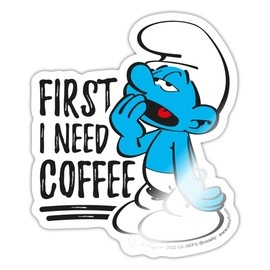 Spreadshirt The Smurfs Fauli Smurf Sticker Max. 10 x 10 cm 10 x 10 cm Glossy White