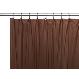 Park Avenue Deluxe Collection Collection 3 Gauge Vinyl Shower Curtain Liner w/Weighted Magnets and Metal Grommets in Brown