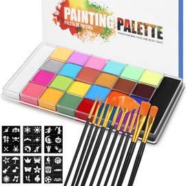 Zaxiva Children's Face Paint 26 Colours, Professional Non-Toxic Safe Children's Make-Up Set, Ideal for Halloween, Cosplay, Festival Accessory, Clown Make-Up, Makeup for Children and Adults