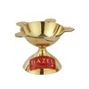 Hazel New Punch Deevi Brass Diya Oil Lamp, Golden